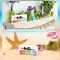 5 Pcs Hello Spring Sign Interchangeable Seasonal Sign Summer Fall Tiered Tray Decor 5.9 x 3 Inch Wooden Gloves Decor 4 Seasons Farmhouse Table Centerpiece Decoration for Home(Fresh)
